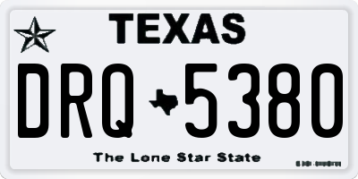 TX license plate DRQ5380