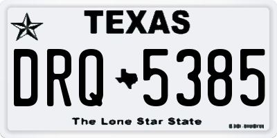 TX license plate DRQ5385