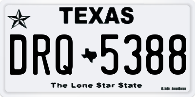 TX license plate DRQ5388