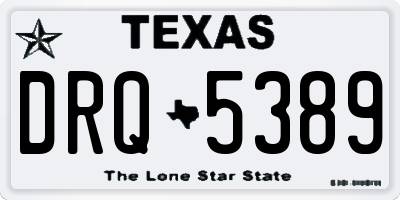 TX license plate DRQ5389