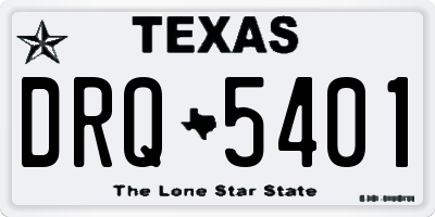 TX license plate DRQ5401