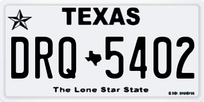 TX license plate DRQ5402