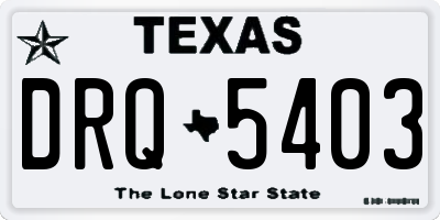 TX license plate DRQ5403