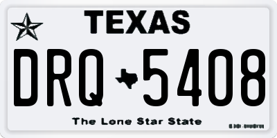 TX license plate DRQ5408