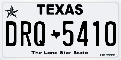 TX license plate DRQ5410