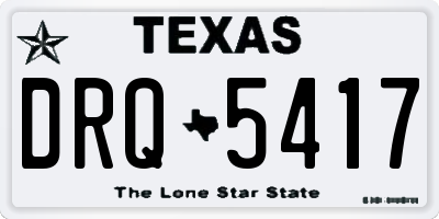 TX license plate DRQ5417