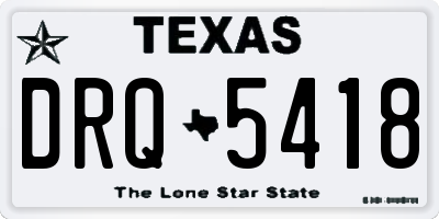 TX license plate DRQ5418