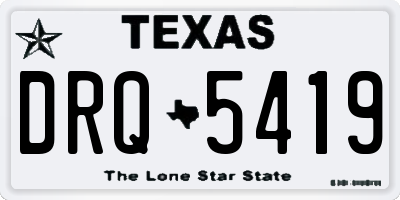 TX license plate DRQ5419