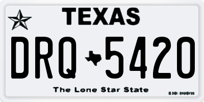 TX license plate DRQ5420