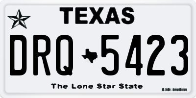 TX license plate DRQ5423