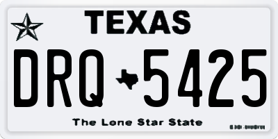 TX license plate DRQ5425