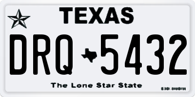 TX license plate DRQ5432