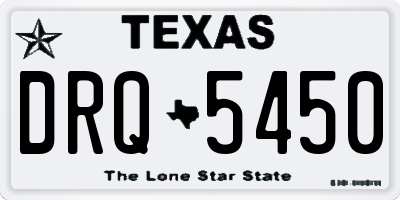 TX license plate DRQ5450