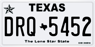 TX license plate DRQ5452