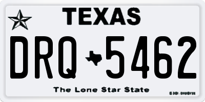 TX license plate DRQ5462