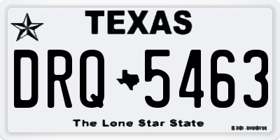 TX license plate DRQ5463