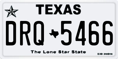 TX license plate DRQ5466
