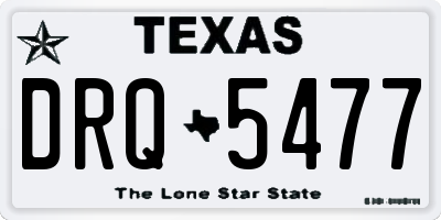 TX license plate DRQ5477