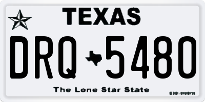 TX license plate DRQ5480