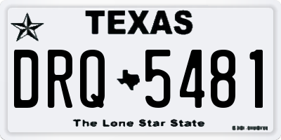TX license plate DRQ5481