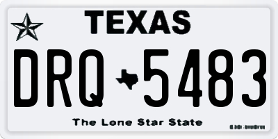 TX license plate DRQ5483