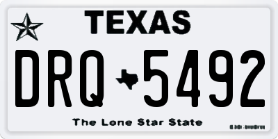 TX license plate DRQ5492