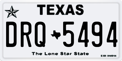 TX license plate DRQ5494
