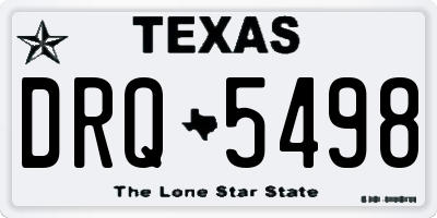TX license plate DRQ5498
