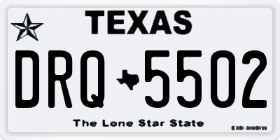 TX license plate DRQ5502