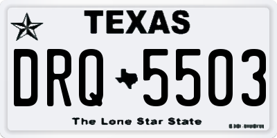 TX license plate DRQ5503