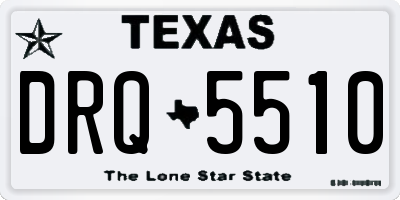 TX license plate DRQ5510