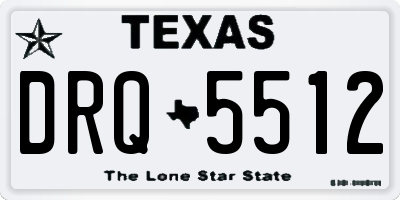 TX license plate DRQ5512