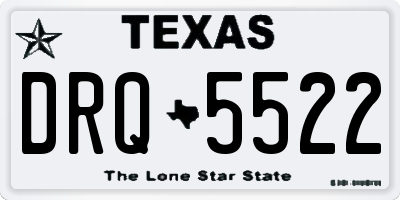 TX license plate DRQ5522