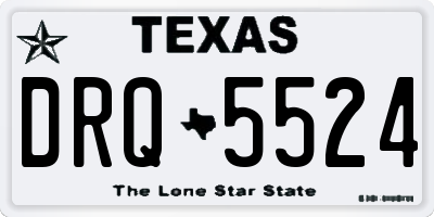 TX license plate DRQ5524