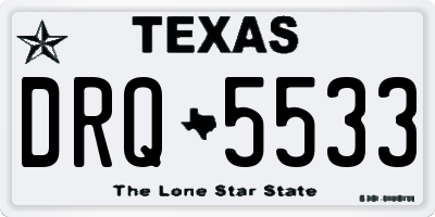 TX license plate DRQ5533