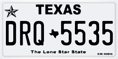 TX license plate DRQ5535