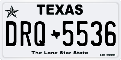 TX license plate DRQ5536