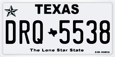 TX license plate DRQ5538