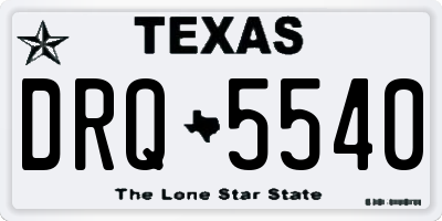 TX license plate DRQ5540