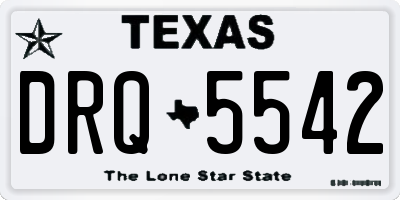 TX license plate DRQ5542