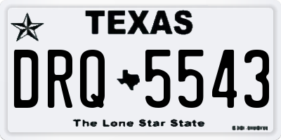 TX license plate DRQ5543