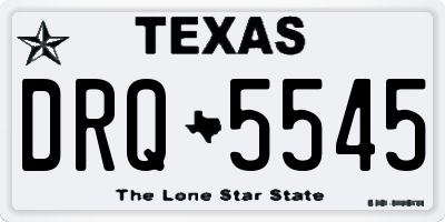 TX license plate DRQ5545