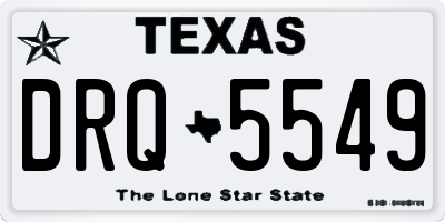 TX license plate DRQ5549