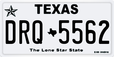 TX license plate DRQ5562