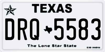 TX license plate DRQ5583