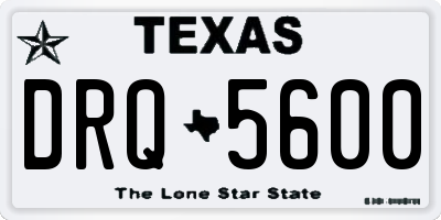 TX license plate DRQ5600