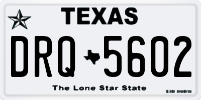 TX license plate DRQ5602