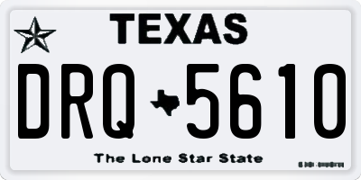 TX license plate DRQ5610