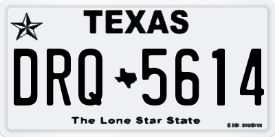 TX license plate DRQ5614