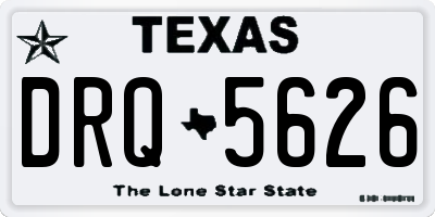 TX license plate DRQ5626